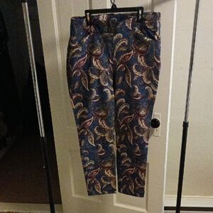 Chico's Blue and Red Paisley Pants